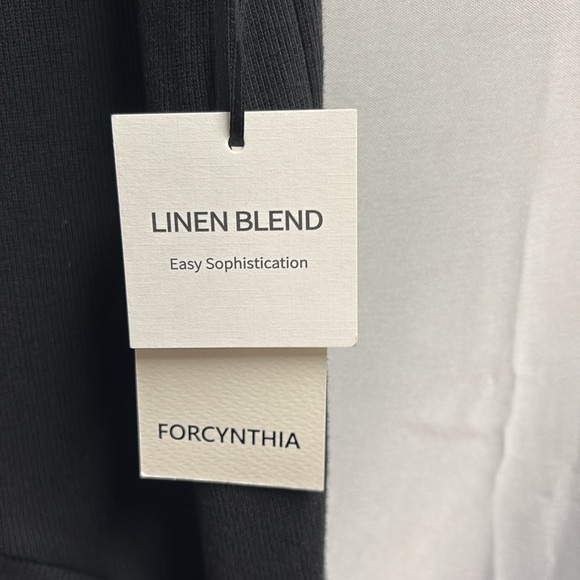 ForCynthia Linen Blend Zip Front Midi Dress Black Size 2X NWT - Picture 7 of 8